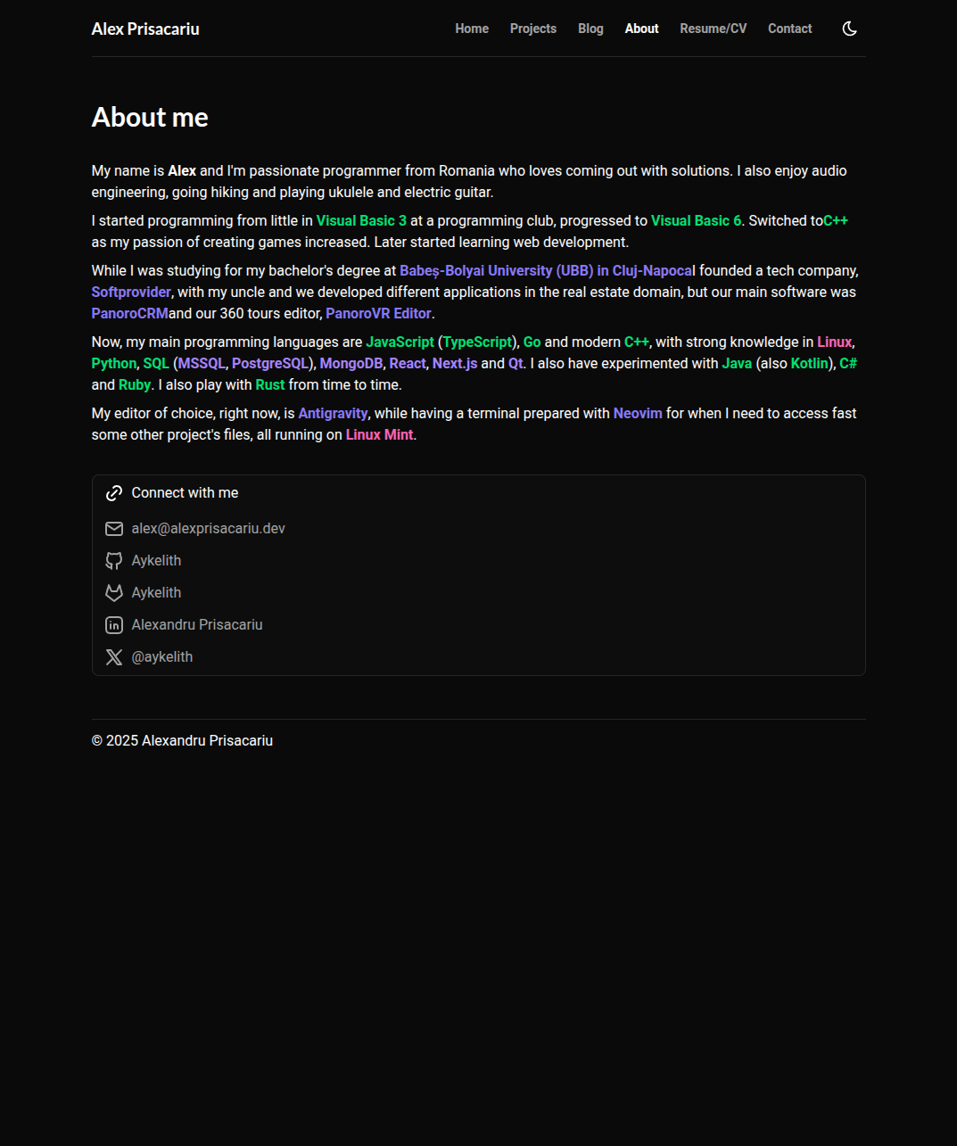 Image #3 for project "alexprisacariu.dev"